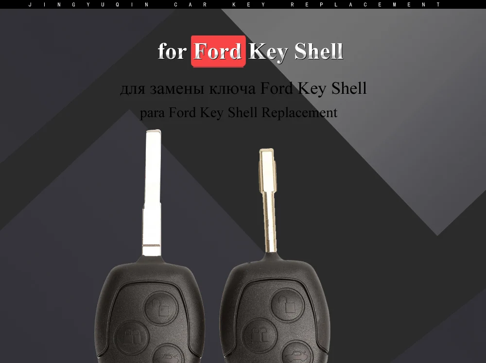 Keyforkess Shell chiave a distanza per auto a 3 pulsanti per Ford Mondeo Focus 2 3 Festiva Fiesta Transit Key Remote Case con lama FO21 HU101 - H5da6ea8de6f14aae8fe20fdc36fbae6ea