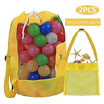 

NEW-2-Piece Beach Bag for Lightweight and Foldable Reusable Storage Without Toys