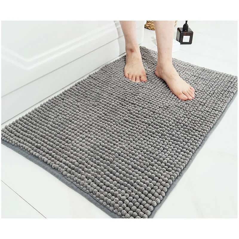 Chenille Bath Mat Water Absorption Microfiber Bathroom Rugs Anti Slip