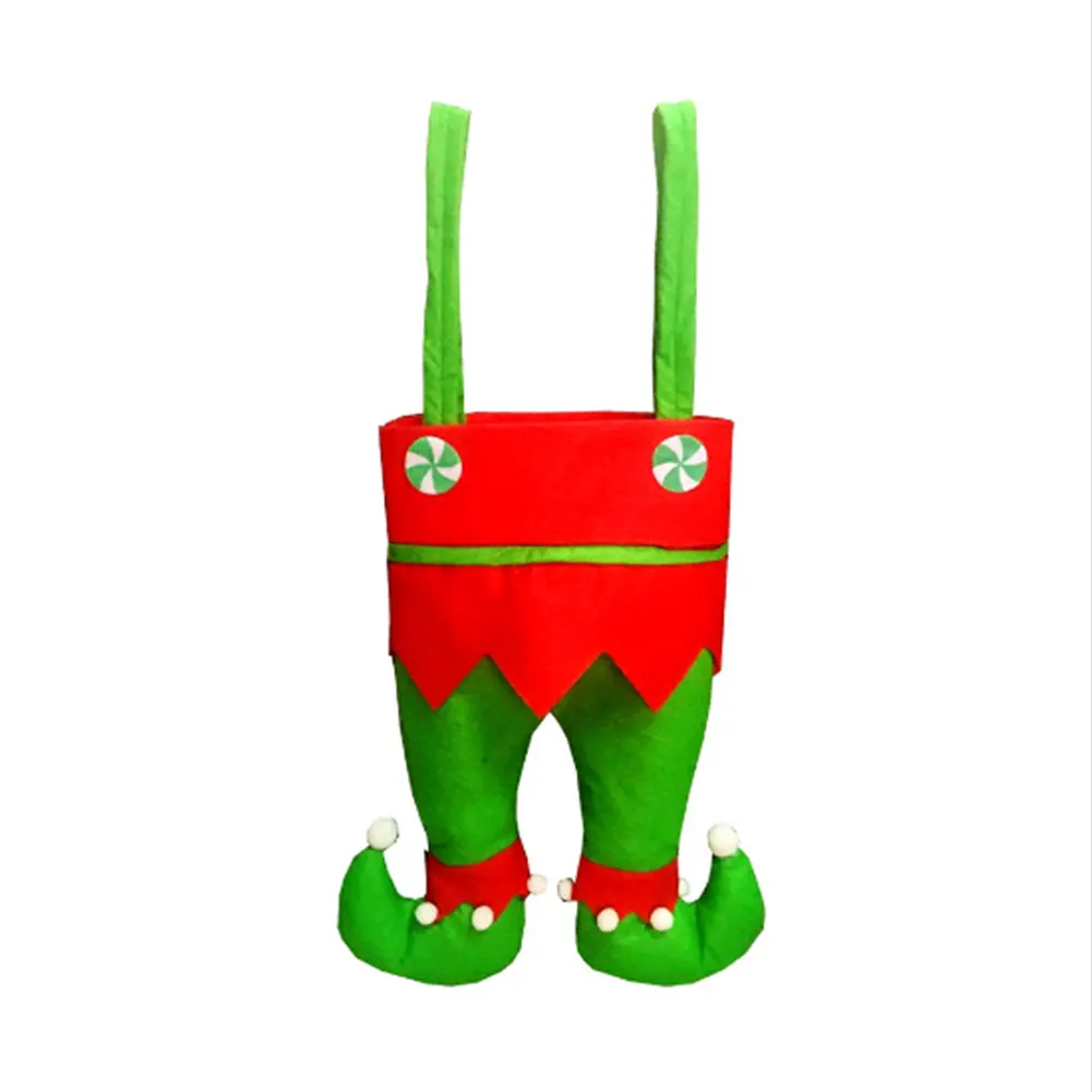 Christmas Elf Spirit Elves Candy Bag Sweet Sack Pouch Decorations Cute - Цвет: Green