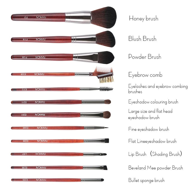 12pcs Makeup Brushes with Package Bag Eyeshadow Foundation Brush Blush Blending Face Brush Makeup Tools Maquiagem