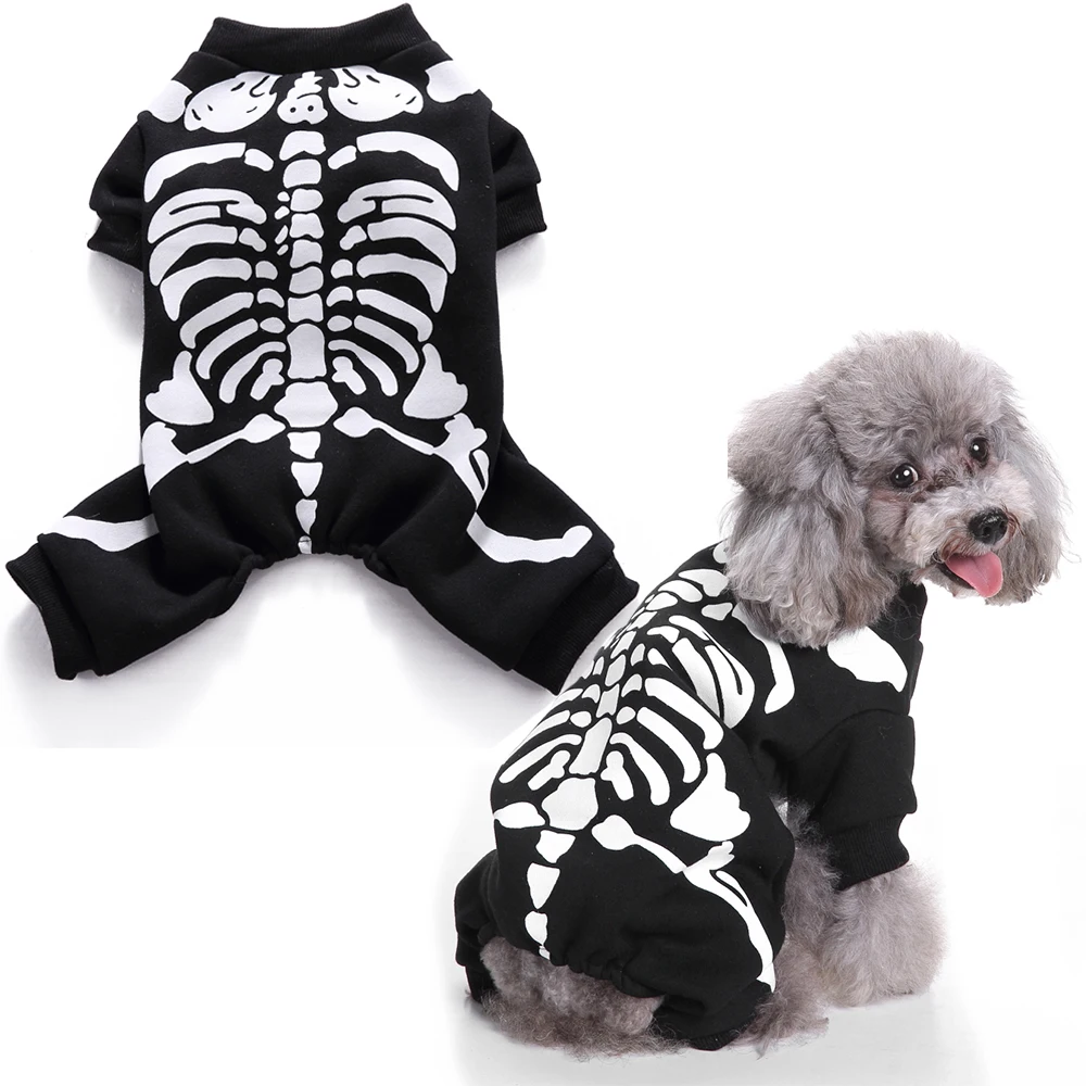 

Halloween Pet Dog Breathable Vest Costume Horror Skeleton Pattern Clothes Dogs Chihuahua Teddy Clothing Pet Clothes Apparel D40
