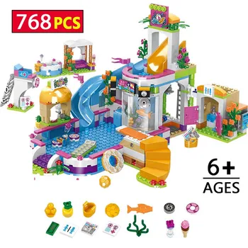 

768pcs Girl Friends Heartlake City Summer Pool Building Block Compatible Girls Friends Brick Girls Toys Gifts