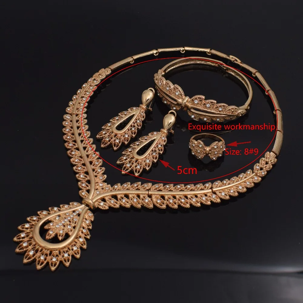 Nigerian jewelry set for women african beads silver/gold bridal crystal jewelry sets Wholesale for wedding necklace jewellery