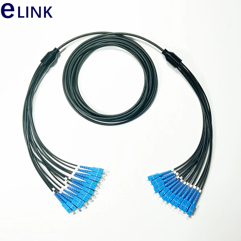 100m LSZH Fiber Optic Patchcords,12 Core,12C,Armored,LC,SC,FC,ST 6.0mm,Armored Patch Lead Cable,Outdoor SM,FTTA Jumper,12 Ways