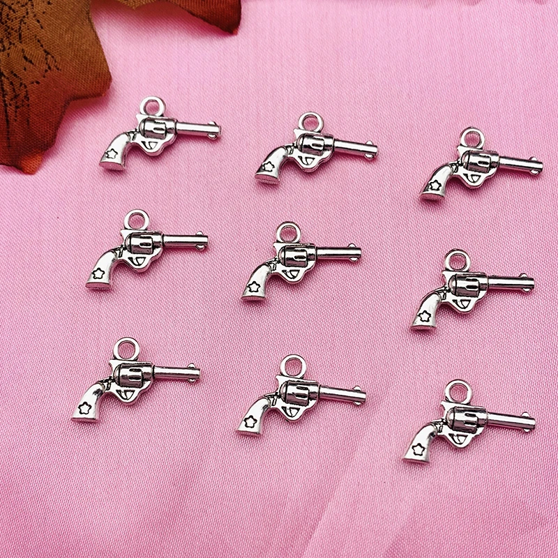 

10Pcs Alloy Vintage Silver Revolver Charm Jewelry Making Fashion Pendants Accessories DIY Earrings Bracelet Necklace Accessories