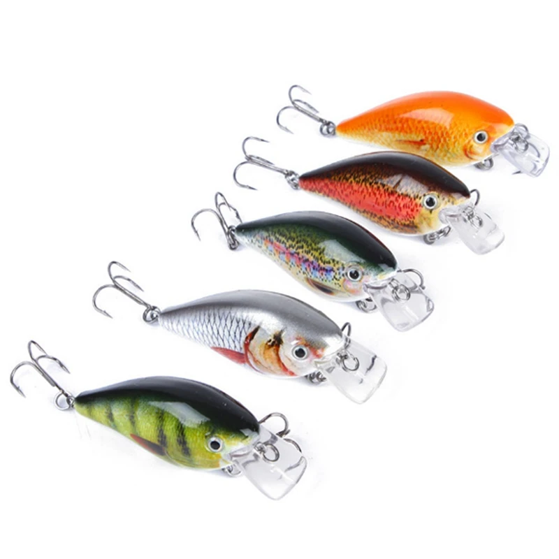 5Pcs Hard Fishing Lures Floating Wobblers Crank Hard Bait Sea Carp Fishing Lure Set Artificial Bait 7.5Cm