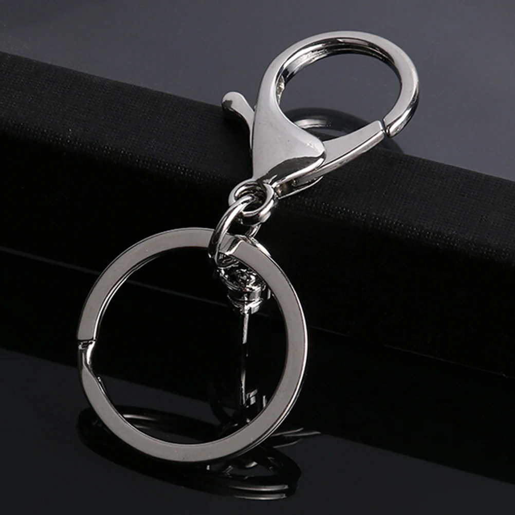 High Quality DIY Findings For Bag Accessories Round Keyring Hooks Metal Split Key Chains Key Rings With Lobster Clasp Fashion