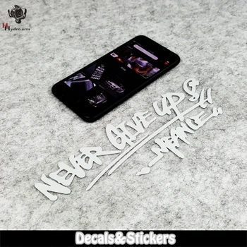 

NO.L052 NEVER GIVE UP JDM 3M Reflective Stickers MOTO GP Car Windshield Glass Sticker Waterproof Decals Racing Motorcycle