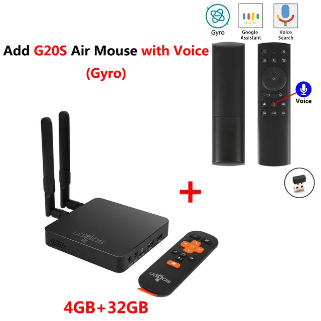 UGOOS AM6 Pro Android 9,0 Smart tv Box S922X DDR4 4 ГБ ОЗУ 32 Гб ПЗУ двойной WiFi 1000M LAN BT5.0 4K HD Домашний медиаплеер телеприставка - Цвет: AM6 Pro Add G20S