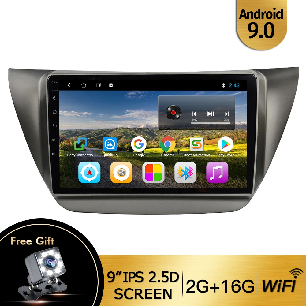 T3L-2-16-WIFI EKIY " Android 9,0 автомобильный радио мультимедиа авто для MITSUBISHI LANCER IX 2006-2010 gps навигация Стерео Аудио Видео dvd-плеер - Цвет: T3L-2-16-WIFI