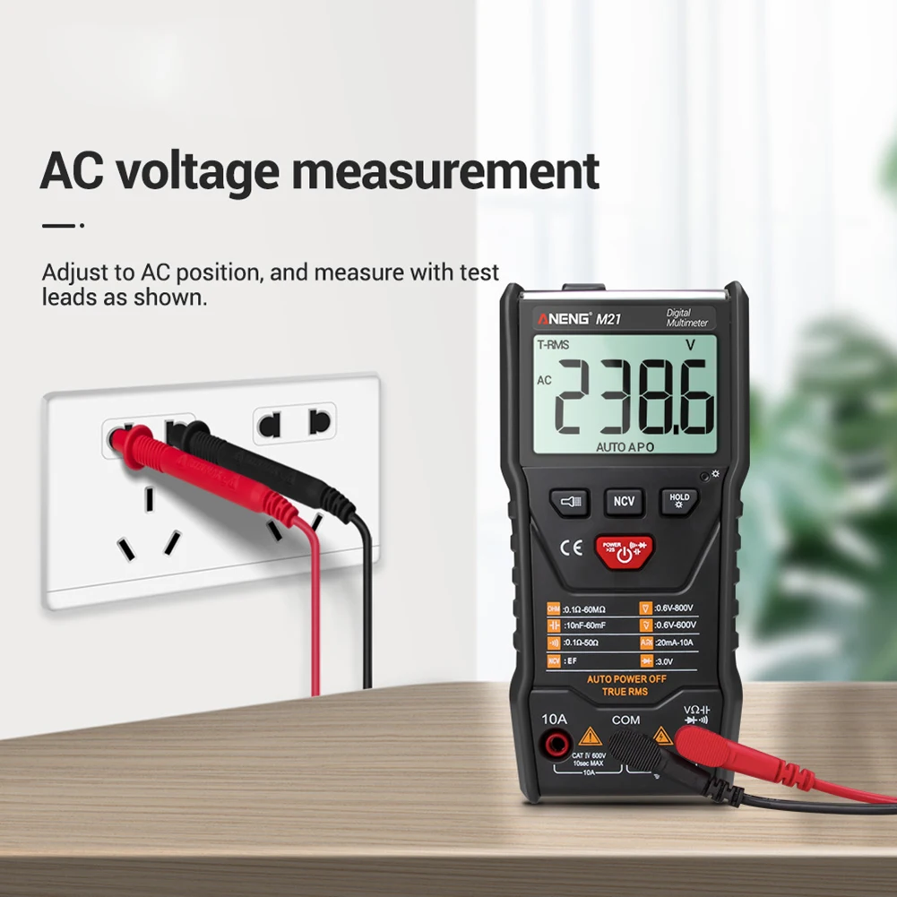 Высокоточный ЖК цифровой мультиметр 6000 отсчетов Интеллектуальный NCV True RMS умный