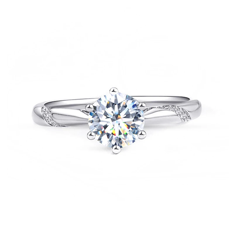 14K белое золото Moissanite кольцо классический 6 коготь ювелирные изделия лабораторный алмаз на заказ свадебное кольцо на головщину