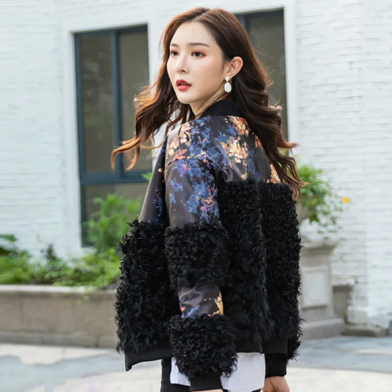 

Real Fur Coat Female Genuine Leather Wool Jacket Autumn Winter Sheepskin Down Coat Women Clothes 2019 Korean Vintage Tops ZT4093