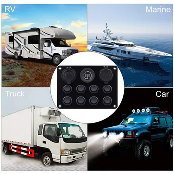 

RV Car Marine Boat 8Gang Waterproof Circuit Breaker Toggle Switch Panel 12V 4.2A Switch Panel