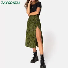JAYCOSIN Женская одежда, сексуальные юбки с леопардовым принтом, женская модная юбка средней длины с высокой талией и открытым крестом, весна-лето 1217