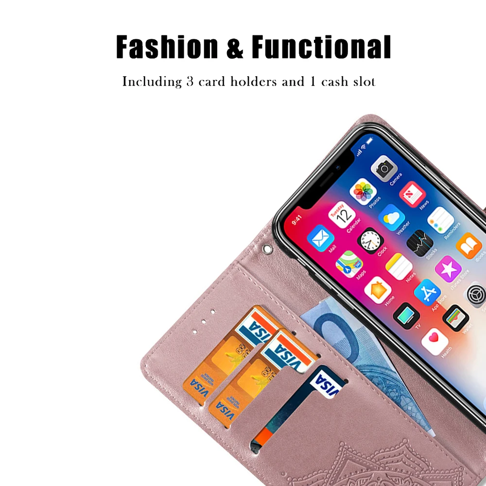 Кожаный чехол для телефона с цветами iPhone 5 5S SE 6 6S Plus 7 8 X 10 Ten XS Max XR 11 Pro откидной