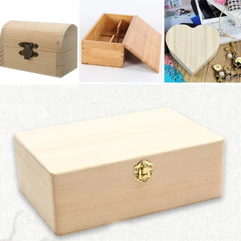 

Wooden Home Storage Box Log Color Scotch Pine Rectangular Flip Solid Wood Gift Box Handmade Craft Jewelry Case