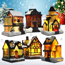 Праздничный светодиодный светильник, деревянный дом, рождественская елка, украшения для дома, красивый подсвеченный деревянный дом, сделай сам, подарочное украшение для окна Kerst