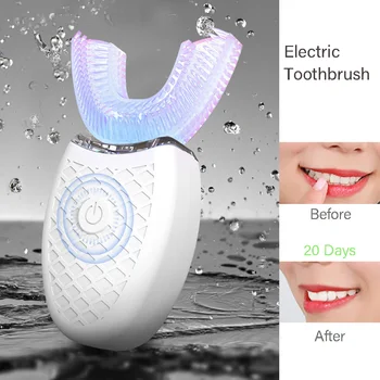 

Free-hands Ultrasonic Electric Toothbrush 360 Nano Silicone U Shaped Tooth Clean Automatic Usb Rechargeable Wireless Teethbrush