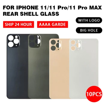 

10 Pcs Back Glass For iPhone 11 11Pro Max Battery Cover Replacement Parts Rear Housing Door Repair With Logo for Wholesale