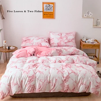 

Christmas Printed Marble Bedding Set White Black Duvet Cover King Queen Size Quilt Cover Brief Bedclothes Comforter Cover 3Pcs