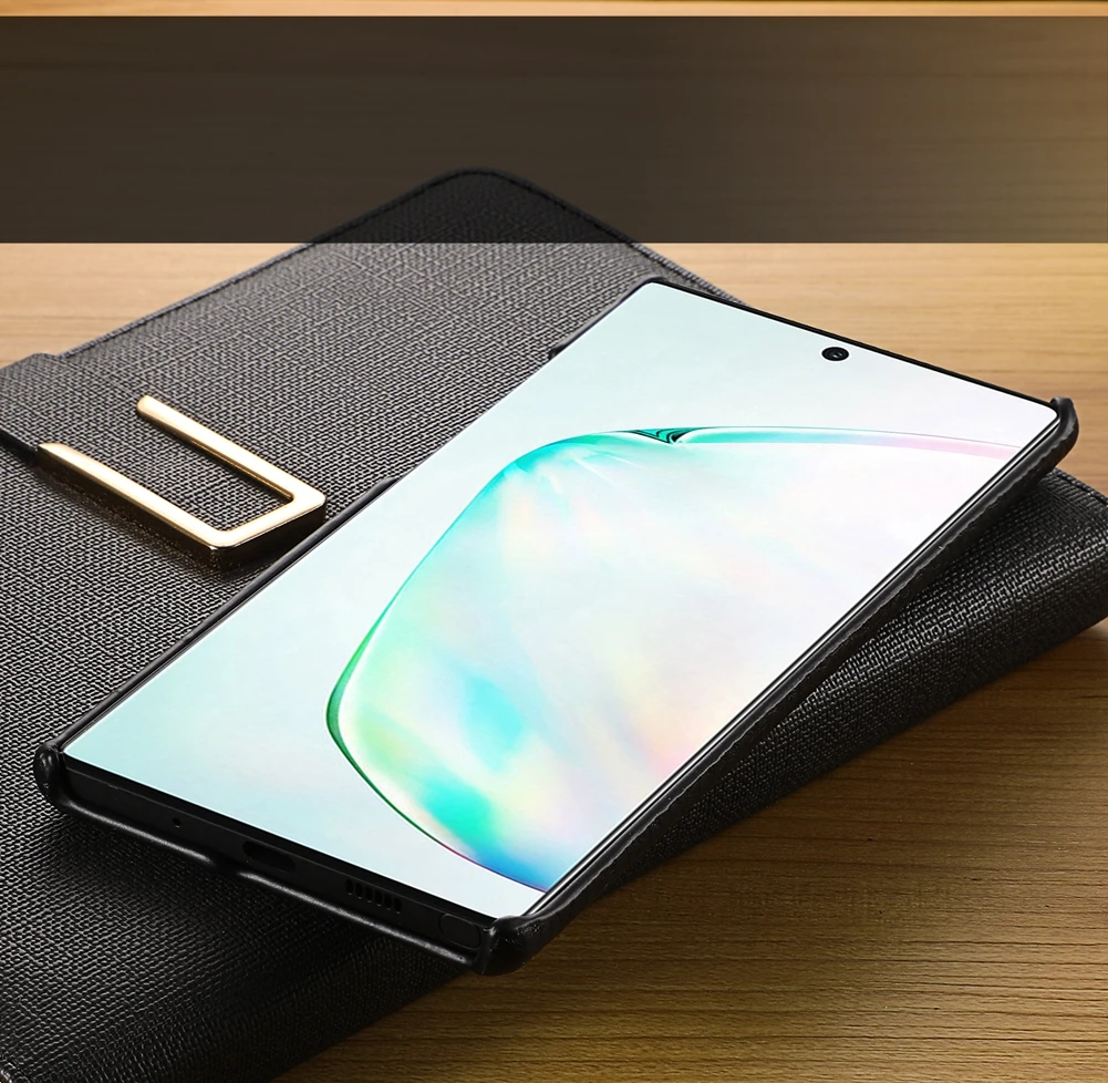 Чехол из натуральной кожи для samsung Galaxy Note 10/Note 10 Plus, чехол, Модный Роскошный деловой кожаный чехол с рисунком личи для samsung Galaxy Note 10/Note 10 Plus, чехол для телефона s