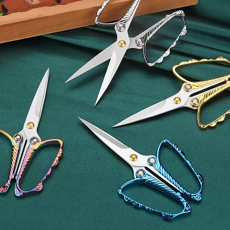 Vintage Retro Stainless Steel Tip Scissors Embroidery Sewing Shears Handicraft DIY Tools For Antique Sewing sewing scissors,craft scissors,sewing supplies
