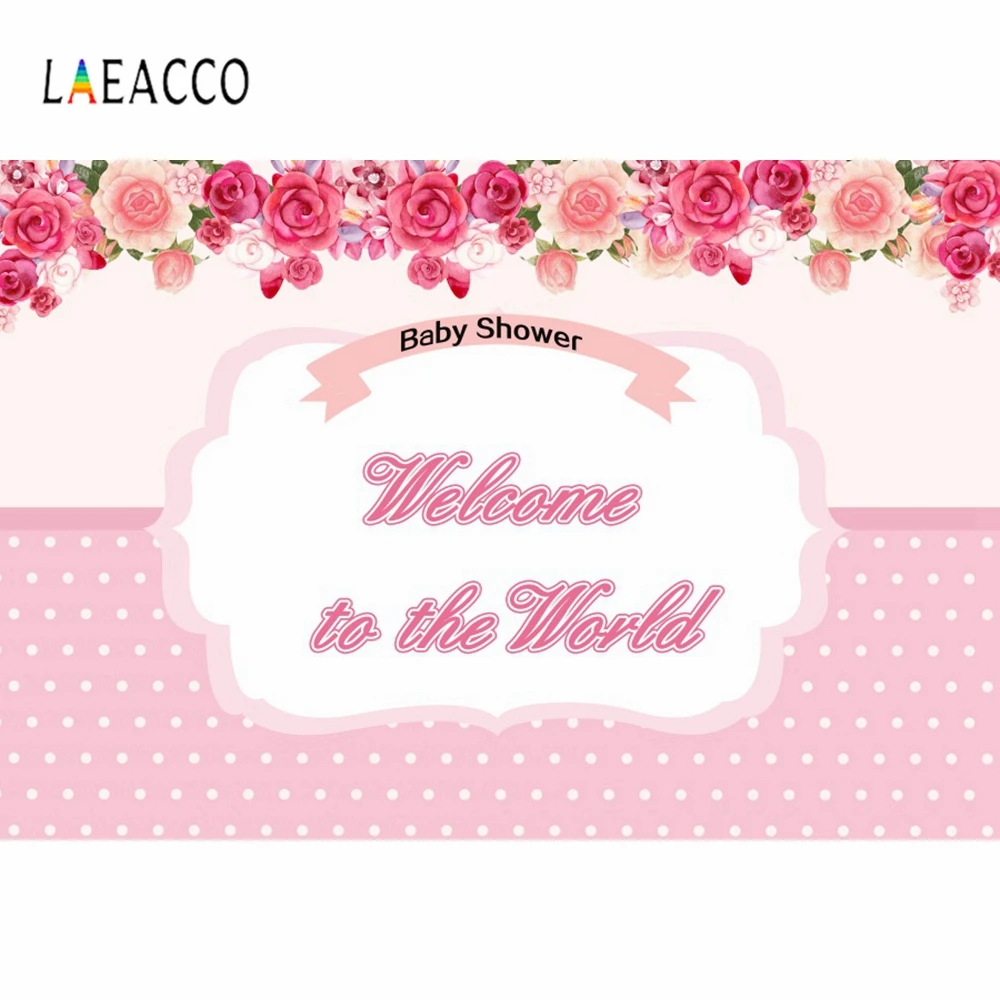 

Laeacco Newborn Baby Shower Birthday Photography Background Customized Children Portrait Photographic Backdrop For Photo Studio
