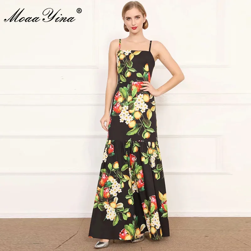 MoaaYina Fashion Designer dress Summer Women's