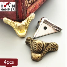 

4Pcs Antique Wood Box Corner Protector Rattan Carved Metal Corner Decorative Bracket For Furniture Hardware