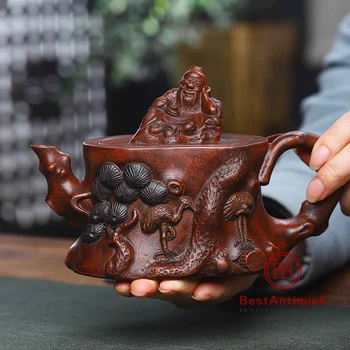 

Yixing Zisha Teapot Purple Clay Teapots Handmade Songhe Chachan 480cc