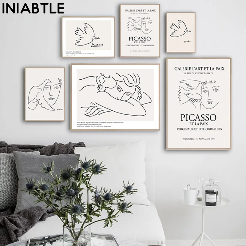 

Picasso Matisse Line Drawing Poster Vintage Abstract Famous Painting Canvas Print Minimalist Wall Art Modern Decorative Picture