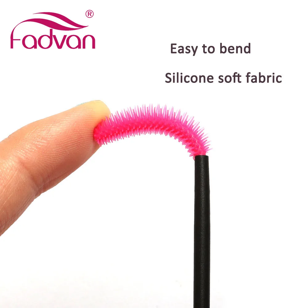 Fadvan 50pcs Eyelash Brush Silicone Gel Makeup Brushes Comb Mascara Wands Professional Beauty Tools