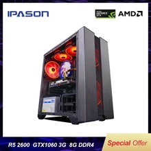 AMD игровой компьютер ПК Ryzen5 2600/GTX1060 3g DDR4 8G/16G ram 256G SSD PUBG/GTA5 высококлассная настольная сборочная машина полный комплект