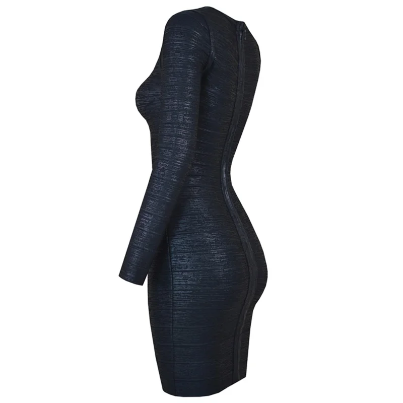 Sexy One Shoulder Winter Dress Bandage Women Black Long Sleeve Dress New Fashion Nightclub Party Mini Sheath Dresses Autumn