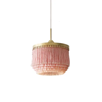 

Post-modern Pink Tassel Pendant Lights Living Room Bedroom Princess Room Art Restaurant Hanging Lights Deco Home Lamps Fixtures