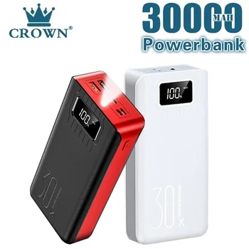 電源銀行30000mahタイプcマイクロusb大容量ledディスプレイポータブル外部バッテリー充電器スマートフォン用
