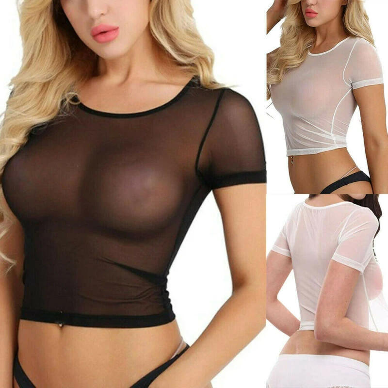 Women Sexy Sheer Mesh See Through Short 