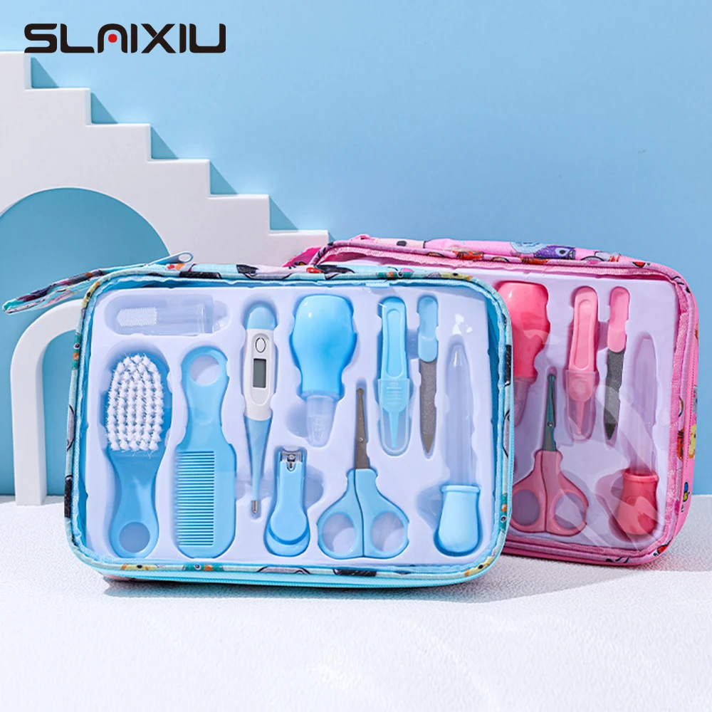 

10pcs/set Baby Care Kit Nose Cleaner Safety Tools for Newborn Hygiene Kits Grooming Set Nail Hair Clipper Scissor Comb