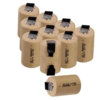 

10 pcs 4/5SC 1200mah 1.2v battery NICD rechargeable batteries for emergency light toy equipment power for electric screwdriver