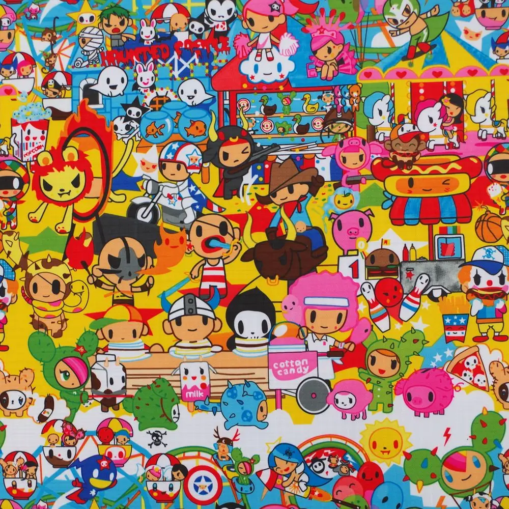 1 ярд полиэстер/ПВХ покрытие водонепроницаемая ткань для сумки,-девочка и ребенок(ширина = 140 см