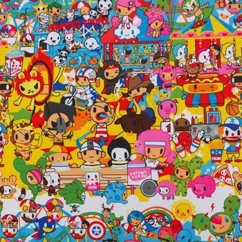 

1 yard Polyester/PVC coated Waterproof Fabric for bag,- Girl and baby (width=140cm)