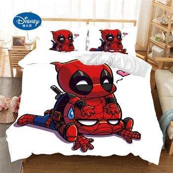 

Disney Deadpool Bedding Set Duvet Cover Pillowcase Home Textile Adult Children Gift Queen King Size Bedding Set pillow cace