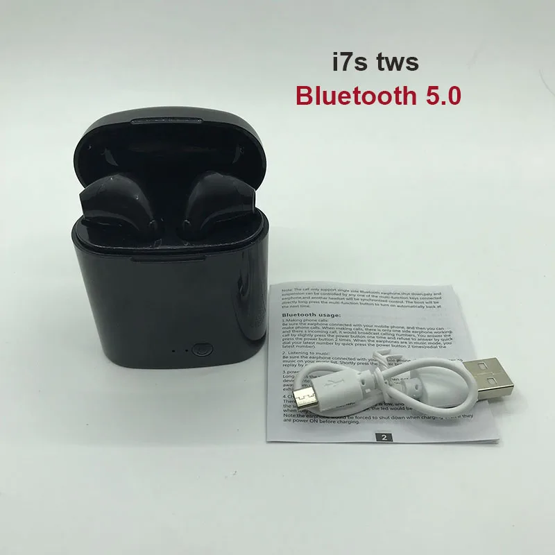 i7s black I20 TWS Беспроводной наушники Bluetooth 5,0 гарнитура i14 i11 i7s TWS 6D бас Беспроводной наушники pk i10 TWS i30 i12 i80 TWS i100 - Цвет: i7s black