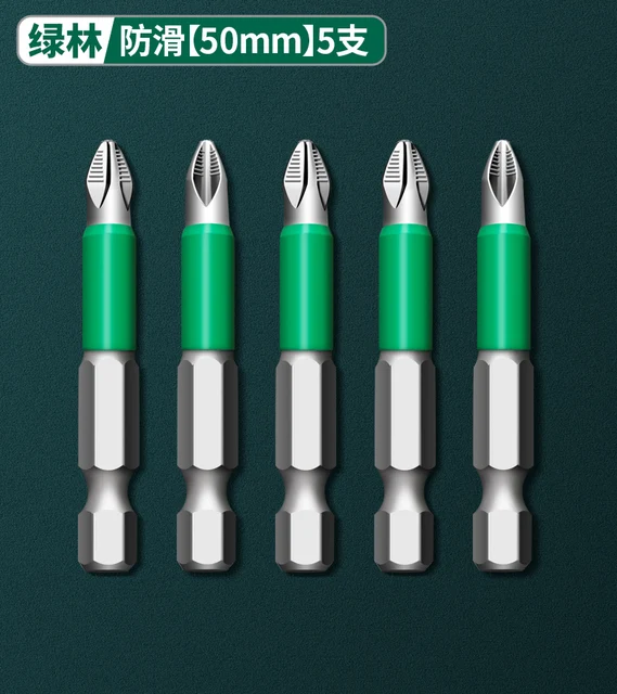 Greener Anti Slip Magnetic Batch Head Cross High Hardness Hand Drill Bit Screw Electric Screwdriver Set 25 50 65 70 90 150mm PH2 50mm 5pcs