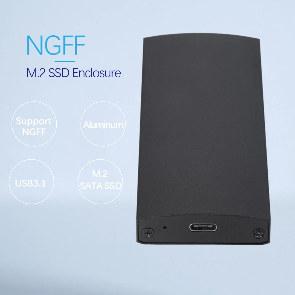 

M2 NGFF to USB3.1/USB3.0 SATA Hard Drive Case Type-c External Hdd Enclosure for B+M Key