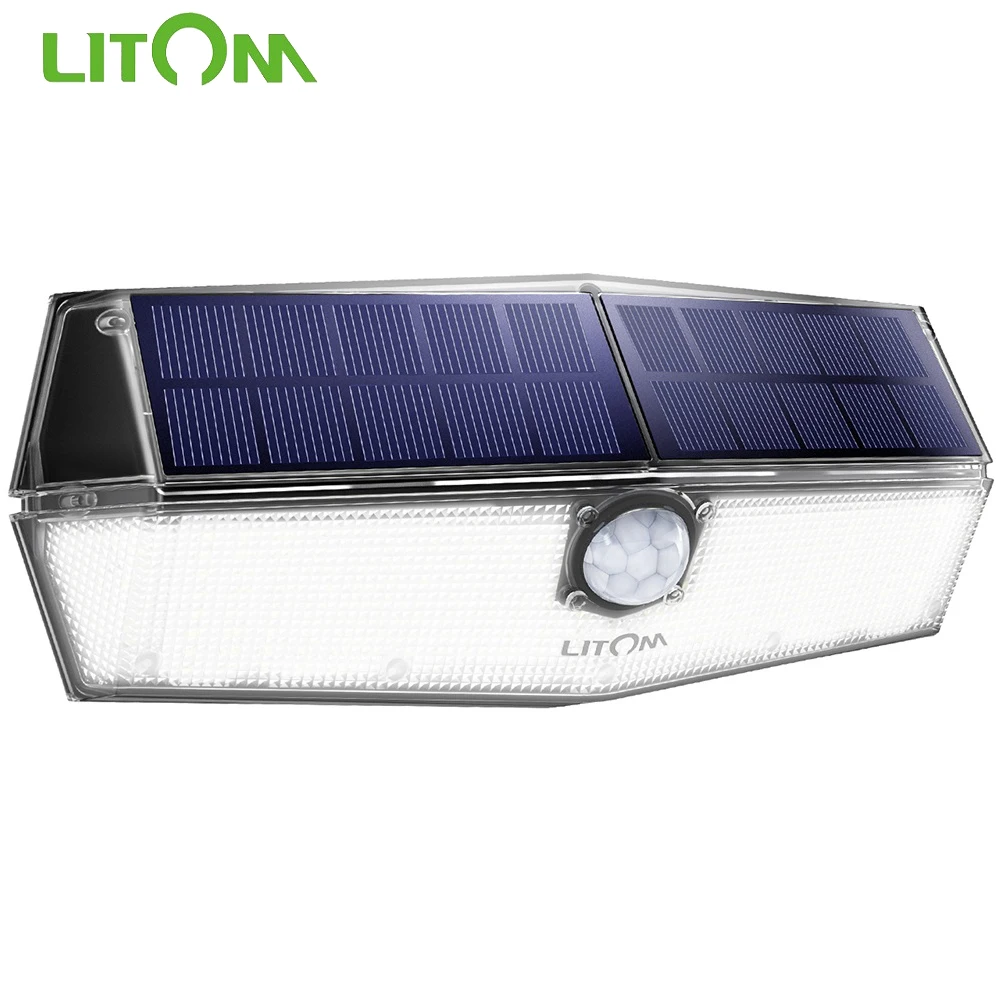 

LITOM Upgraded 200 LED Garden Lights Solar PIR Motion Sensor Lamp IPX7 Waterproof Lamp Super Bright 3 Lighting Modes Wall Lights