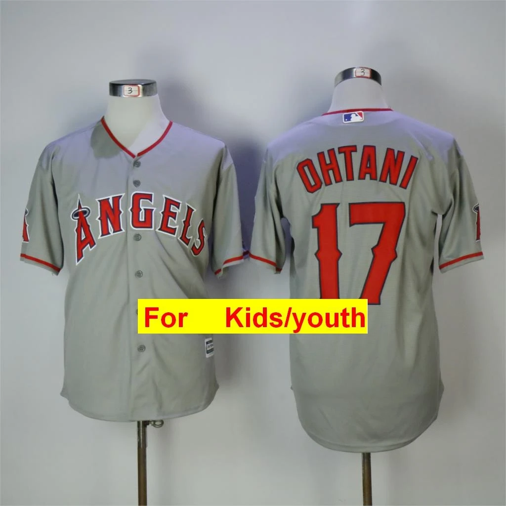 Серый Молодежи Лос-Анджелеса Майк Траут Shohei Ohtani Альберта Pujols Kole Lee Реджи Джексон стержень Карью FLEX Прохладный База Джерси - Цвет: Серый