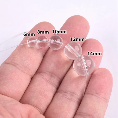 둥근 광택 크리스탈 유리, 4mm, 6mm, 8mm, 10mm, 12mm, 14mm 루즈 비즈, 쥬얼리 제작 DIY 공예 결과물, 도매 로트 3